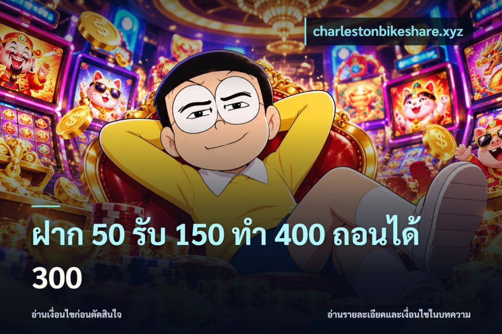 ฝาก 50 รับ 150 ทํา 400 ถอนได้ 300