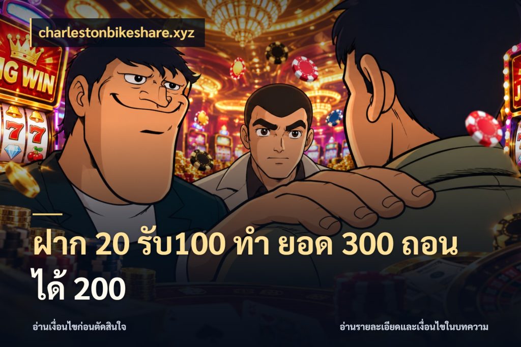 ฝาก 20 รับ100 ทํา ยอด 300 ถอนได้ 200 charlestonbikeshare.xyz รูปแบบโบนัสกับสิทธิ์ของสายเกม