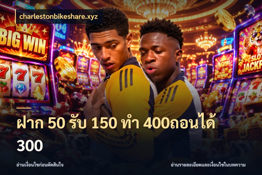 ฝาก 50 รับ 150 ทํา 400ถอนได้ 300 charlestonbikeshare.xyz เปิดมุมโปรให้เข้ากับเกมแนวโปรด