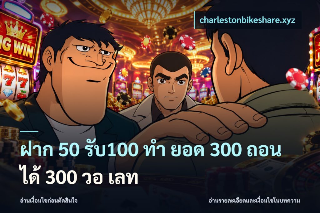 ฝาก 50 รับ100 ทํา ยอด 300 ถอนได้ 300 วอ เลท