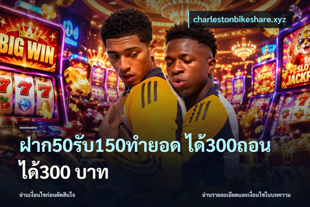 ฝาก50รับ150ทำยอด ได้300ถอนได้300 บาท