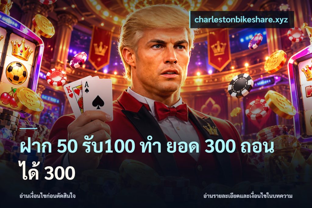 ฝาก 50 รับ100 ทํา ยอด 300 ถอนได้ 300
